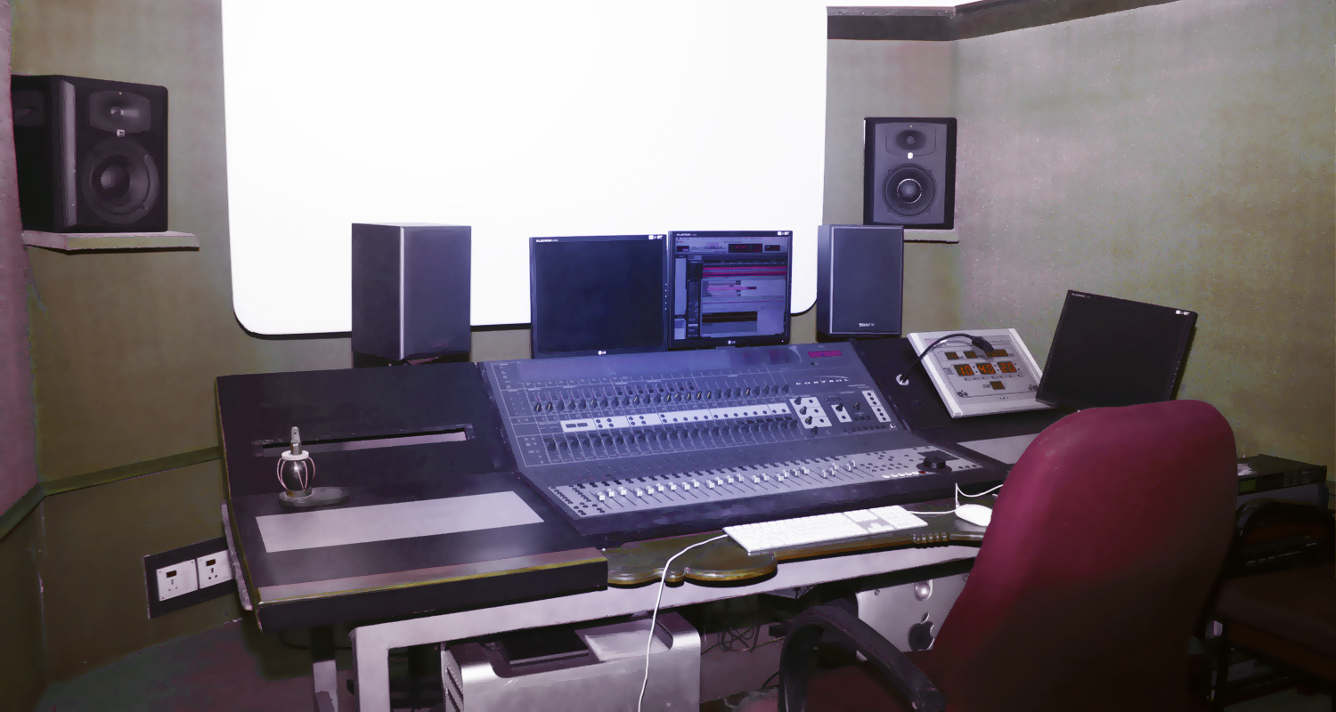 Studio B with 5.1 and stereo mixing devices